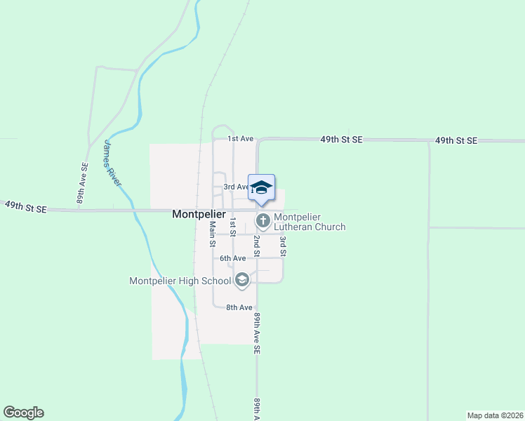 map of restaurants, bars, coffee shops, grocery stores, and more near 348 49th Street Southeast in Montpelier