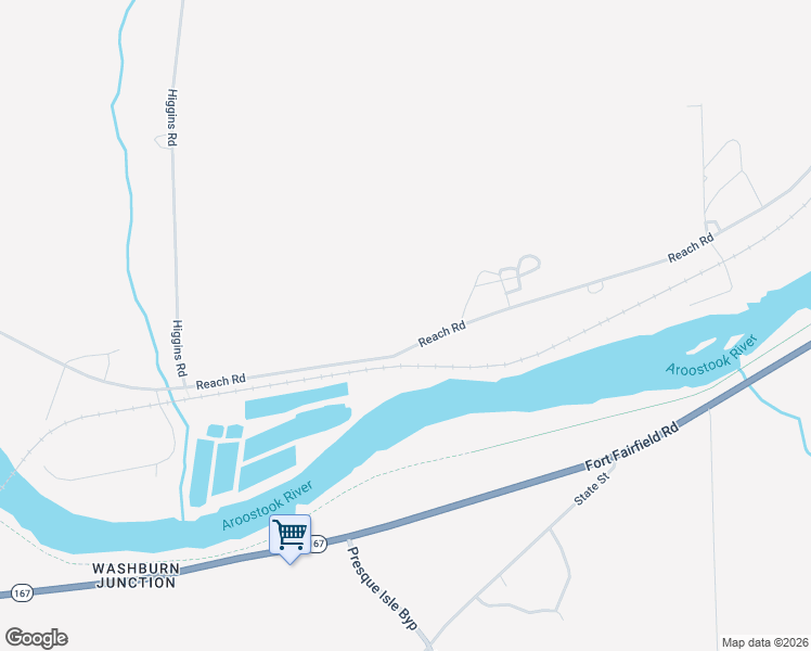 map of restaurants, bars, coffee shops, grocery stores, and more near 138 Reach Road in Presque Isle