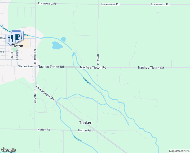 map of restaurants, bars, coffee shops, grocery stores, and more near 3400 Naches Tieton Rd in Tieton