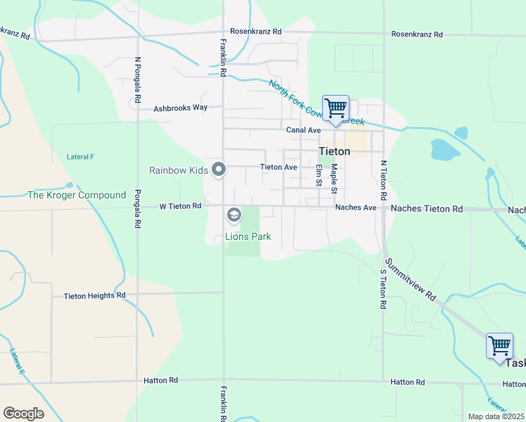 map of restaurants, bars, coffee shops, grocery stores, and more near 1302 Naches Tieton Rd in Tieton