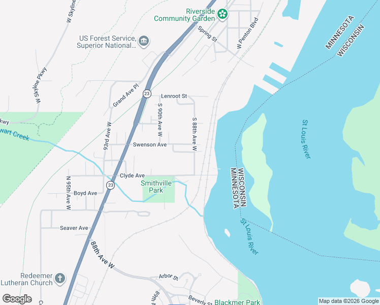 map of restaurants, bars, coffee shops, grocery stores, and more near 403 South 88th Avenue West in Duluth