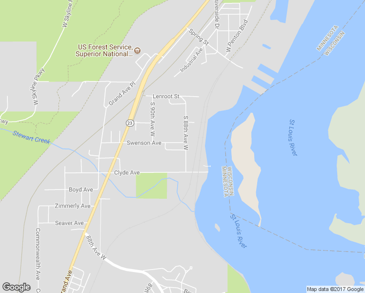 map of restaurants, bars, coffee shops, grocery stores, and more near 403 South 88th Avenue West in Duluth