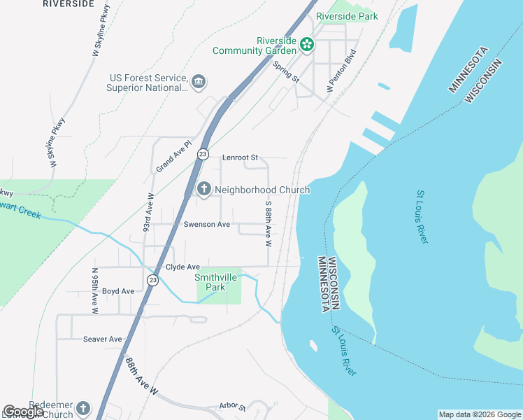 map of restaurants, bars, coffee shops, grocery stores, and more near 403 South 88th Avenue West in Duluth