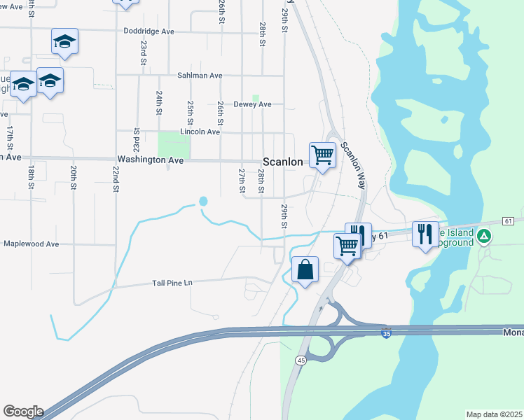 map of restaurants, bars, coffee shops, grocery stores, and more near 1217 28th Street in Cloquet