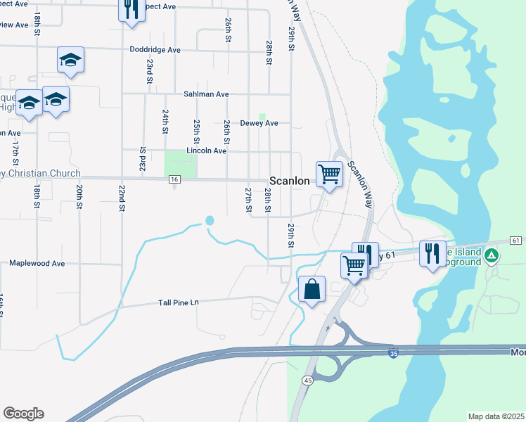 map of restaurants, bars, coffee shops, grocery stores, and more near 1119 28th Street in Cloquet