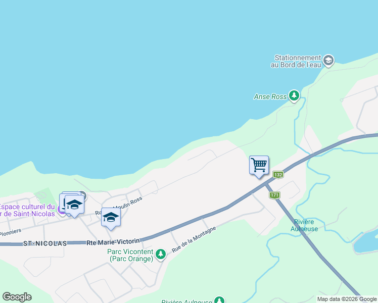 map of restaurants, bars, coffee shops, grocery stores, and more near 1296 Rue Jacques Beaufort in Saint-Nicolas