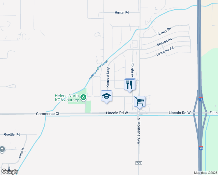 map of restaurants, bars, coffee shops, grocery stores, and more near 7580 Kingpost Loop in Helena