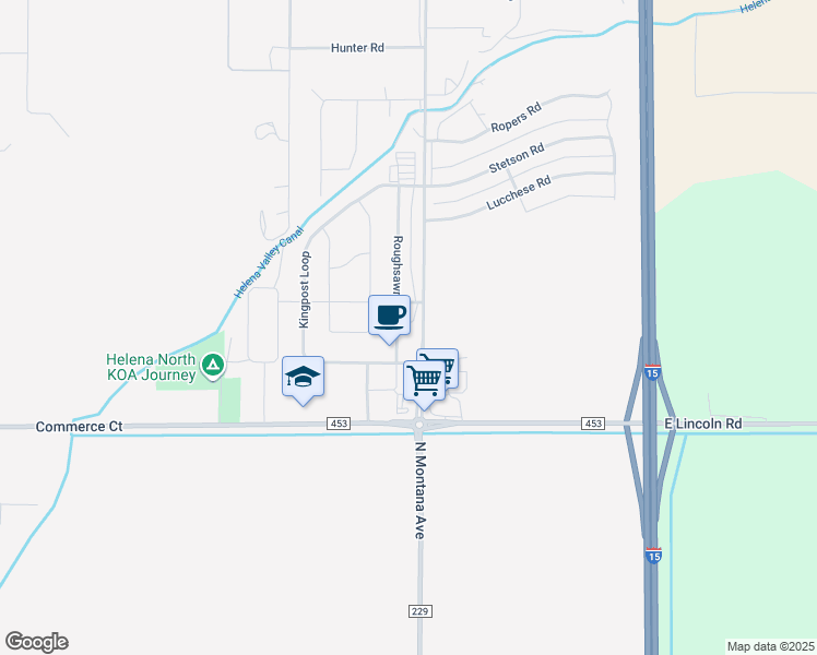 map of restaurants, bars, coffee shops, grocery stores, and more near 7555 Roughsawn Drive in Helena
