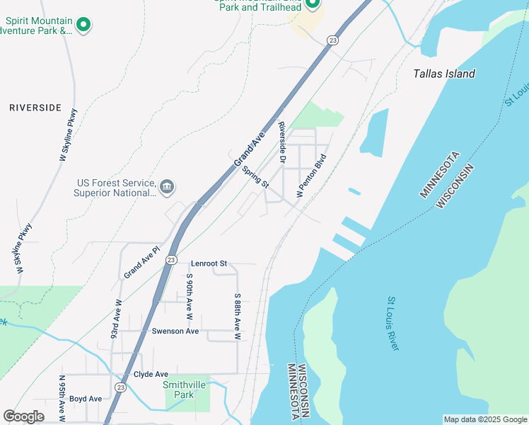 map of restaurants, bars, coffee shops, grocery stores, and more near 16 Industrial Avenue in Duluth
