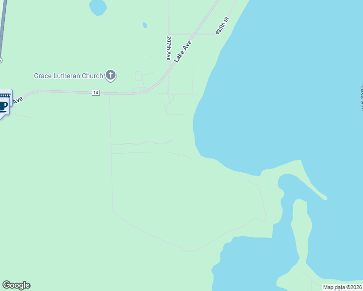 map of restaurants, bars, coffee shops, grocery stores, and more near 47892 209th Place in McGregor