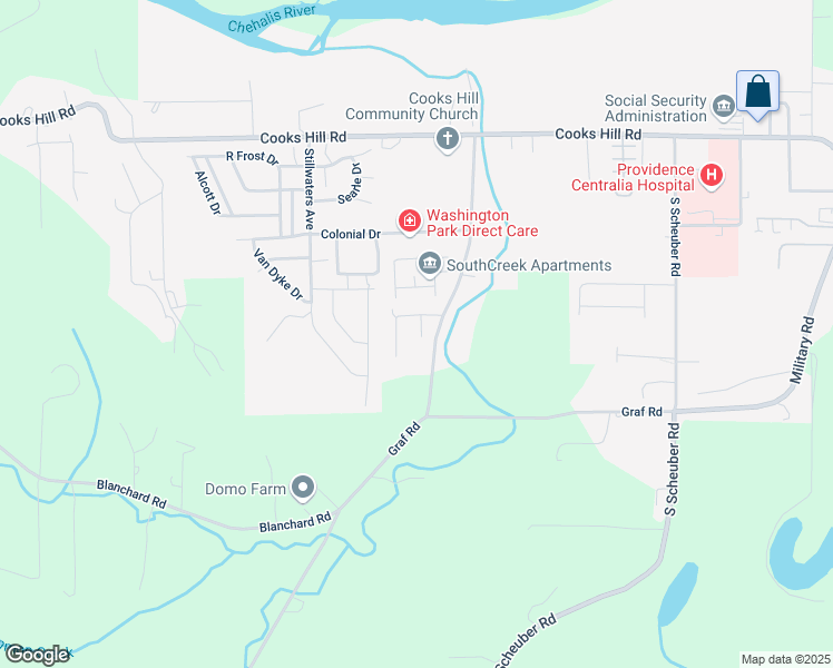 map of restaurants, bars, coffee shops, grocery stores, and more near 2518 Kristine Court in Centralia