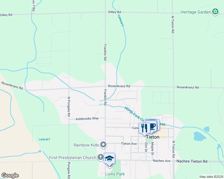 map of restaurants, bars, coffee shops, grocery stores, and more near 1181 Franklin Rd in Tieton
