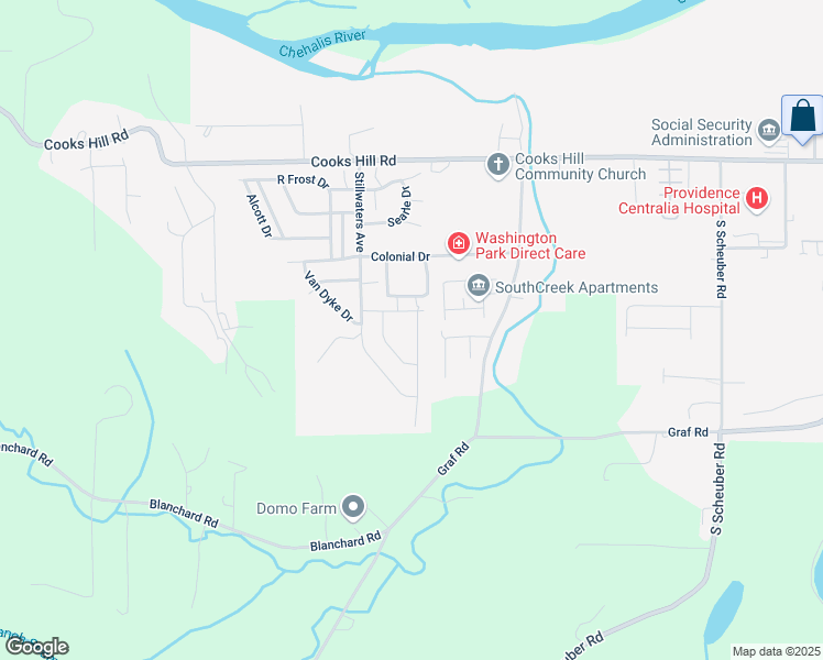 map of restaurants, bars, coffee shops, grocery stores, and more near 2561 Kristine Court in Centralia