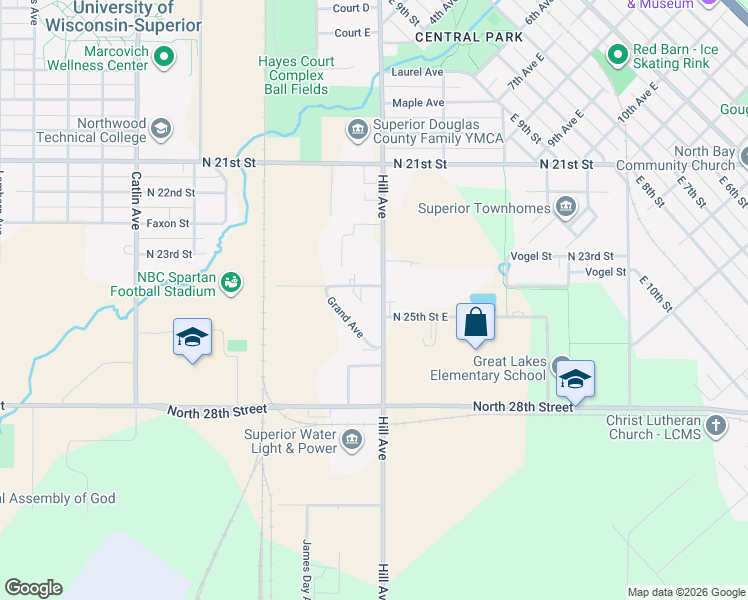 map of restaurants, bars, coffee shops, grocery stores, and more near in Superior