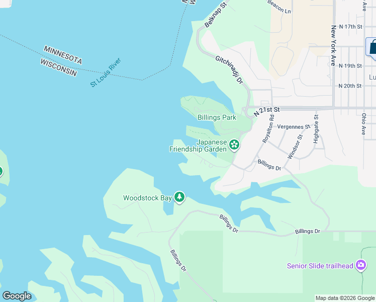 map of restaurants, bars, coffee shops, grocery stores, and more near 26 Saint Albans Road in Superior