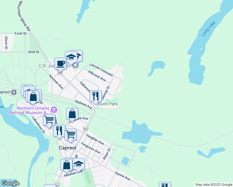 map of restaurants, bars, coffee shops, grocery stores, and more near 4 Belmont Court in Capreol