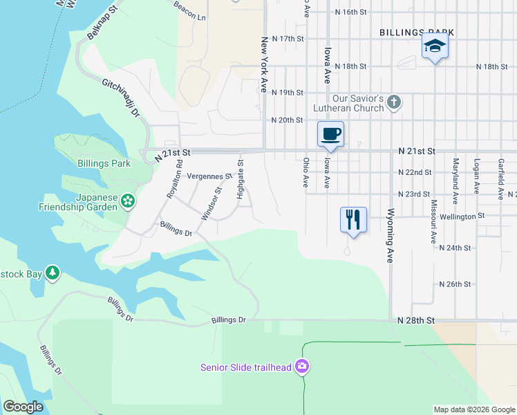 map of restaurants, bars, coffee shops, grocery stores, and more near 10 Quechee Street in Superior