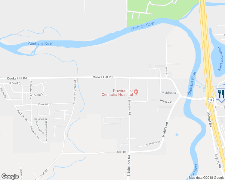 map of restaurants, bars, coffee shops, grocery stores, and more near 903 Landing Way in Centralia