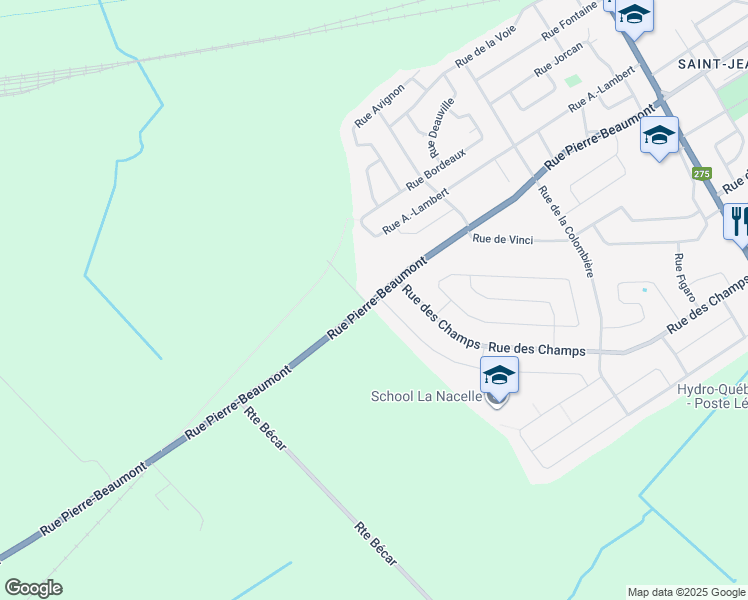 map of restaurants, bars, coffee shops, grocery stores, and more near 1155 Rue Pierre-Beaumont in Lévis