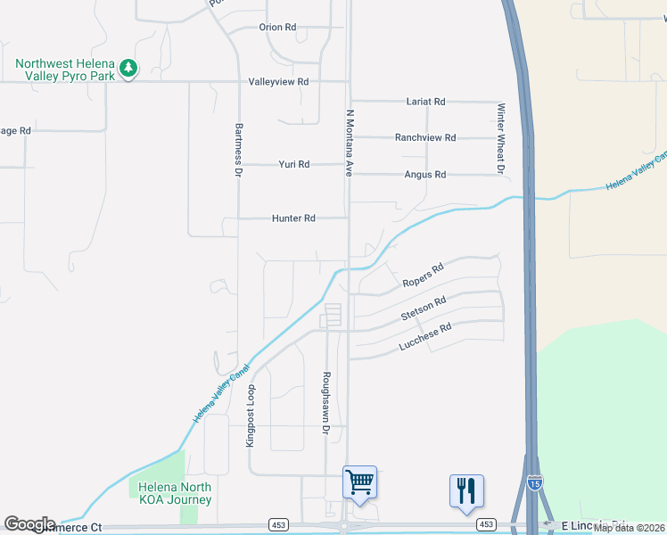 map of restaurants, bars, coffee shops, grocery stores, and more near 1175 Wild Wind Road in Helena