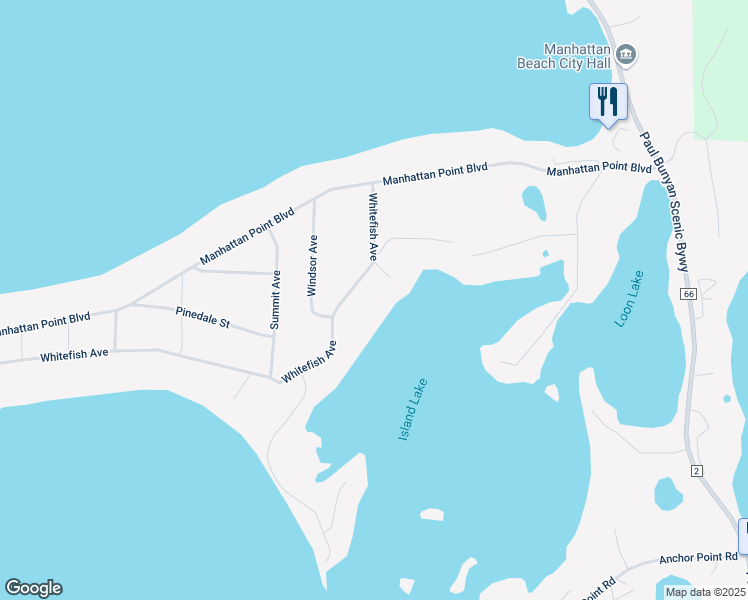 map of restaurants, bars, coffee shops, grocery stores, and more near 12307 Whitefish Avenue in Crosslake