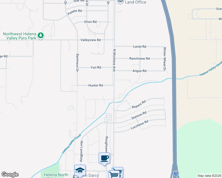 map of restaurants, bars, coffee shops, grocery stores, and more near 1193 Hunter Road in Helena