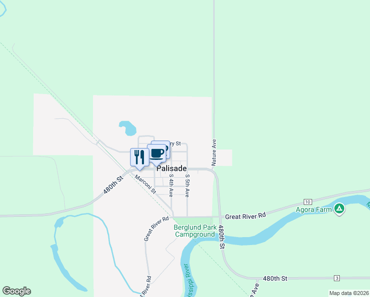map of restaurants, bars, coffee shops, grocery stores, and more near 411 Cook Street in Palisade