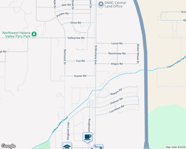 map of restaurants, bars, coffee shops, grocery stores, and more near 1193 Hunter Road in Helena