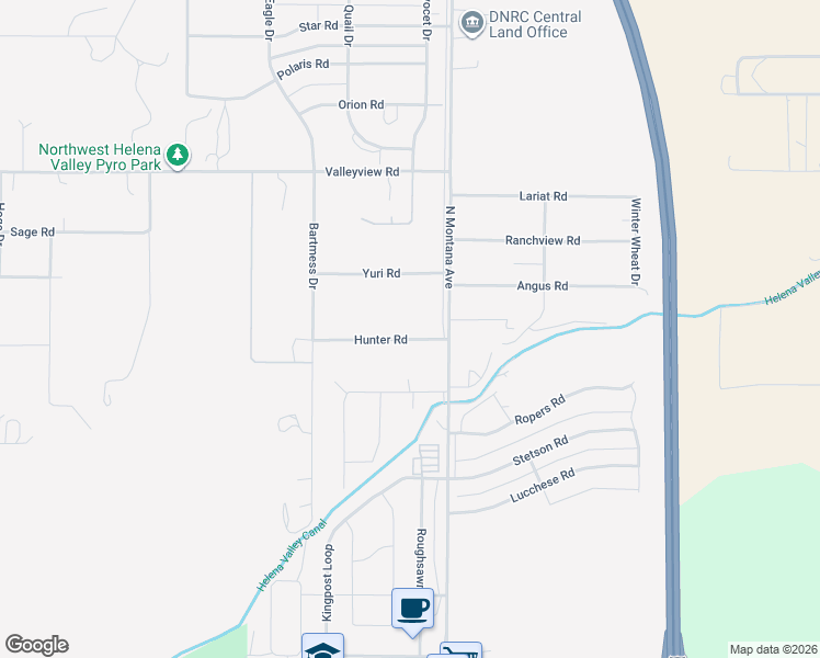 map of restaurants, bars, coffee shops, grocery stores, and more near 1171 Hunter Road in Helena