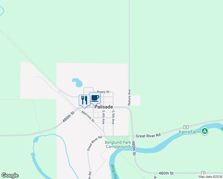 map of restaurants, bars, coffee shops, grocery stores, and more near 411 Cook Street in Palisade