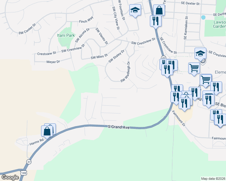 map of restaurants, bars, coffee shops, grocery stores, and more near 615 Southwest Sundance Court in Pullman