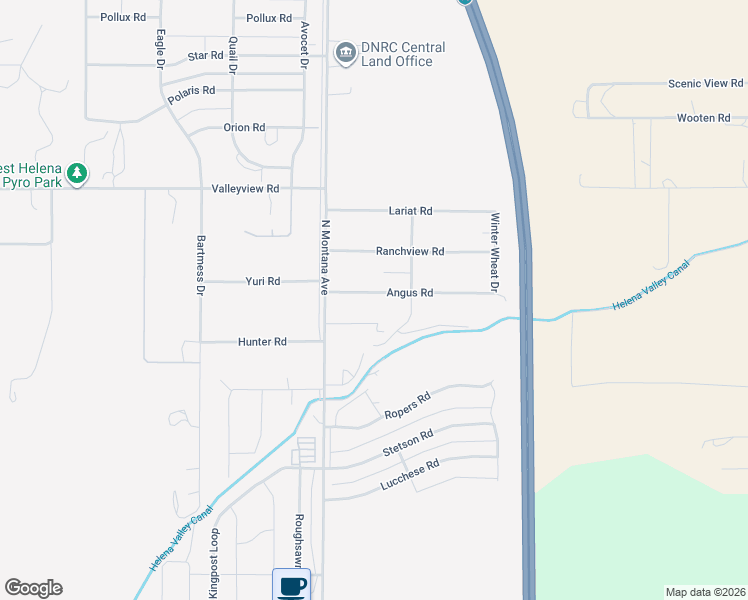 map of restaurants, bars, coffee shops, grocery stores, and more near 1255 Angus Road in Helena