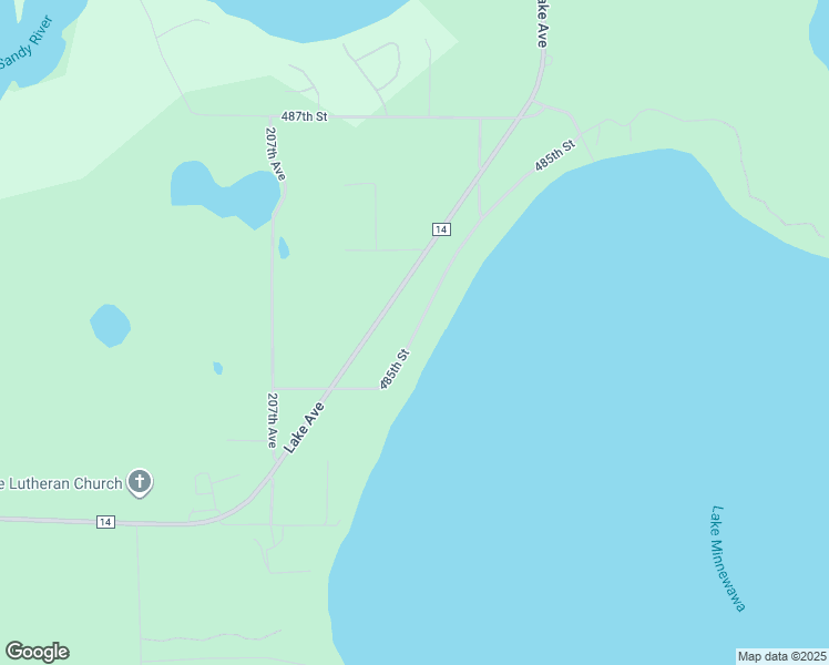 map of restaurants, bars, coffee shops, grocery stores, and more near 20508 485th Street in McGregor