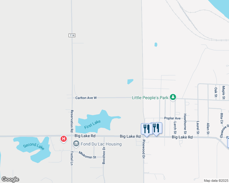 map of restaurants, bars, coffee shops, grocery stores, and more near 1531 Carlton Avenue West in Cloquet