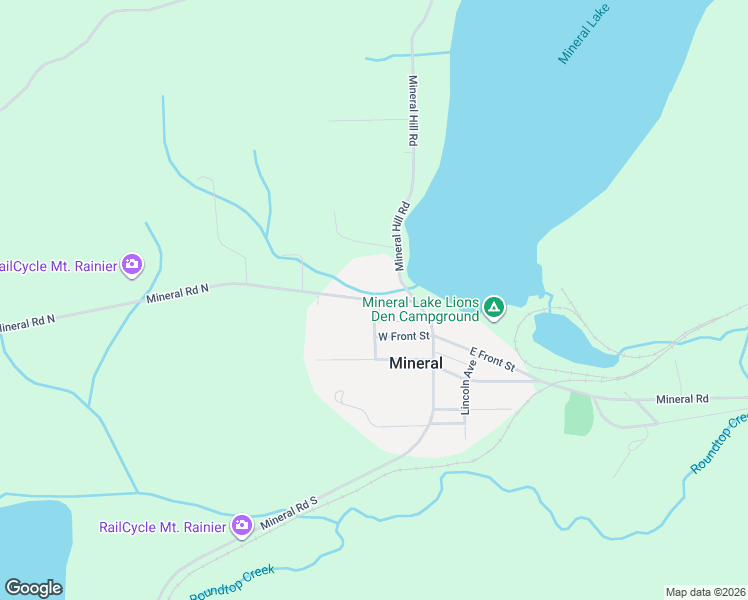 map of restaurants, bars, coffee shops, grocery stores, and more near 135 Mineral Road North in Mineral