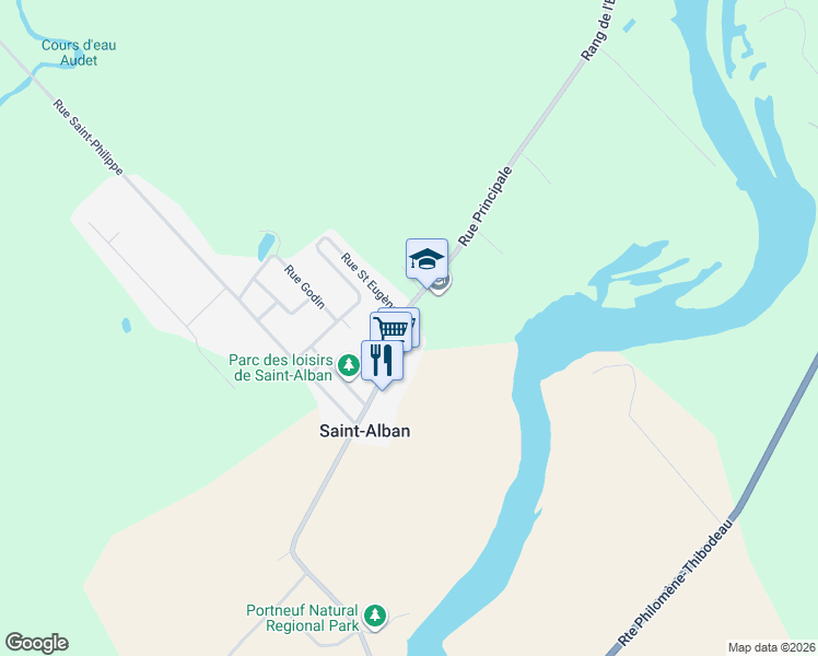 map of restaurants, bars, coffee shops, grocery stores, and more near 213 Rue Principale in Saint-Alban
