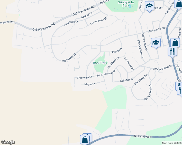 map of restaurants, bars, coffee shops, grocery stores, and more near 1032 Ryan Court in Pullman