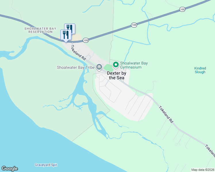 map of restaurants, bars, coffee shops, grocery stores, and more near 4227 Mermaid Lane in Tokeland