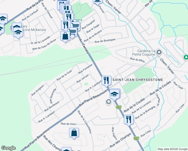 map of restaurants, bars, coffee shops, grocery stores, and more near 1007 Rue Jorcan in Lévis