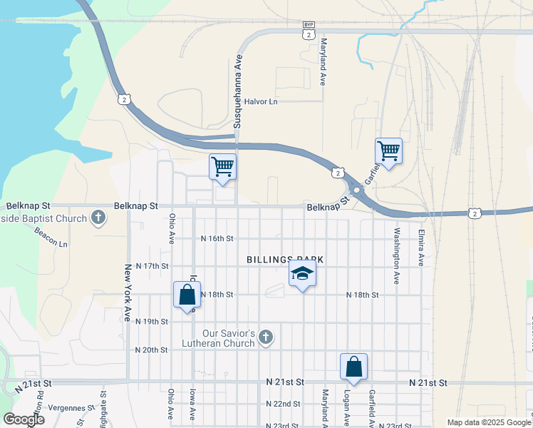 map of restaurants, bars, coffee shops, grocery stores, and more near 3114 Belknap Street in Superior