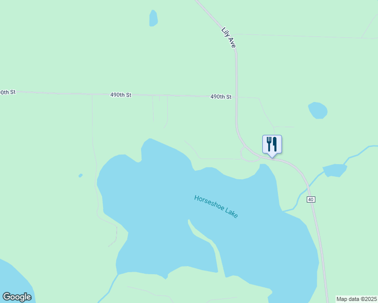 map of restaurants, bars, coffee shops, grocery stores, and more near 16973 486th Lane in McGregor