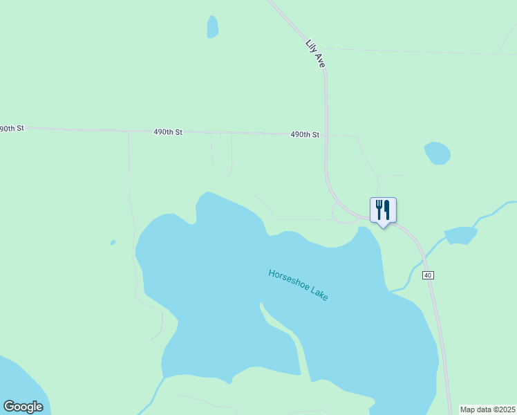 map of restaurants, bars, coffee shops, grocery stores, and more near 16973 486th Lane in McGregor