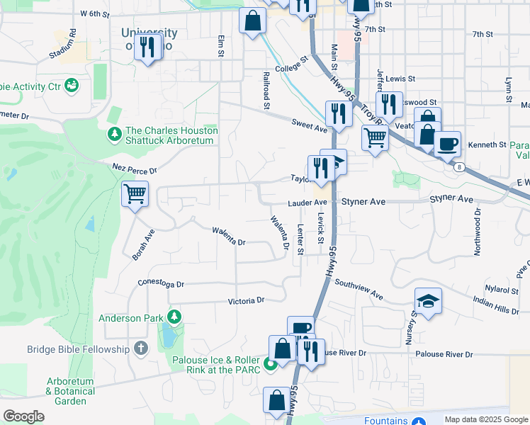 map of restaurants, bars, coffee shops, grocery stores, and more near 349 Lauder Avenue in Moscow