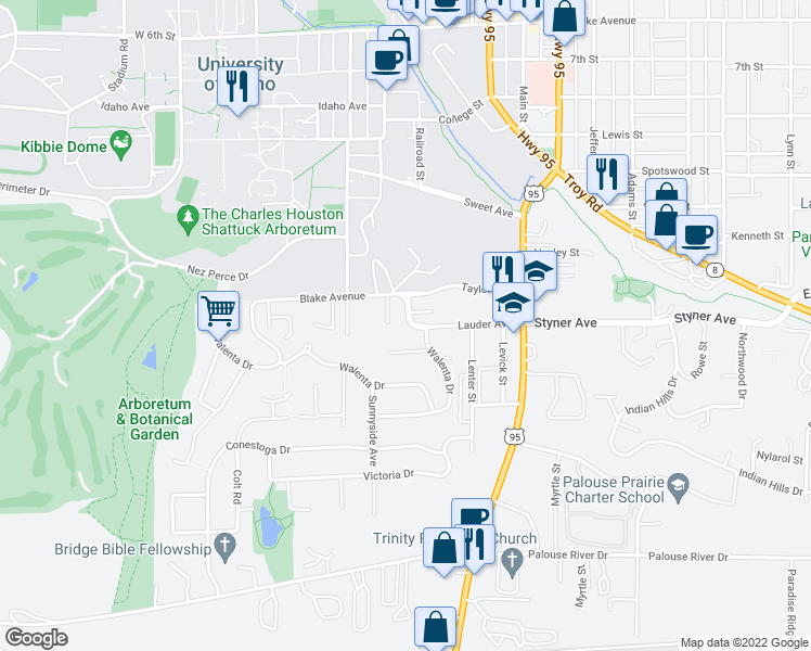 map of restaurants, bars, coffee shops, grocery stores, and more near 349 Lauder Avenue in Moscow