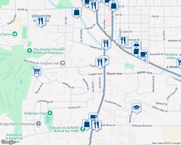 map of restaurants, bars, coffee shops, grocery stores, and more near 306 Lauder Avenue in Moscow