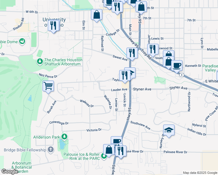 map of restaurants, bars, coffee shops, grocery stores, and more near 306 Lauder Avenue in Moscow