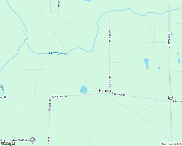 map of restaurants, bars, coffee shops, grocery stores, and more near 129 East Harney Road in Esko