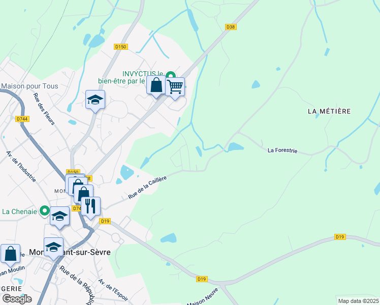 map of restaurants, bars, coffee shops, grocery stores, and more near in Chanteloup