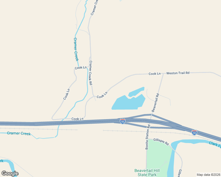 map of restaurants, bars, coffee shops, grocery stores, and more near Cook Lane in Missoula County