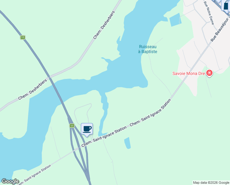map of restaurants, bars, coffee shops, grocery stores, and more near 276 Chemin Saint-Ignace Station in Comté de Kent